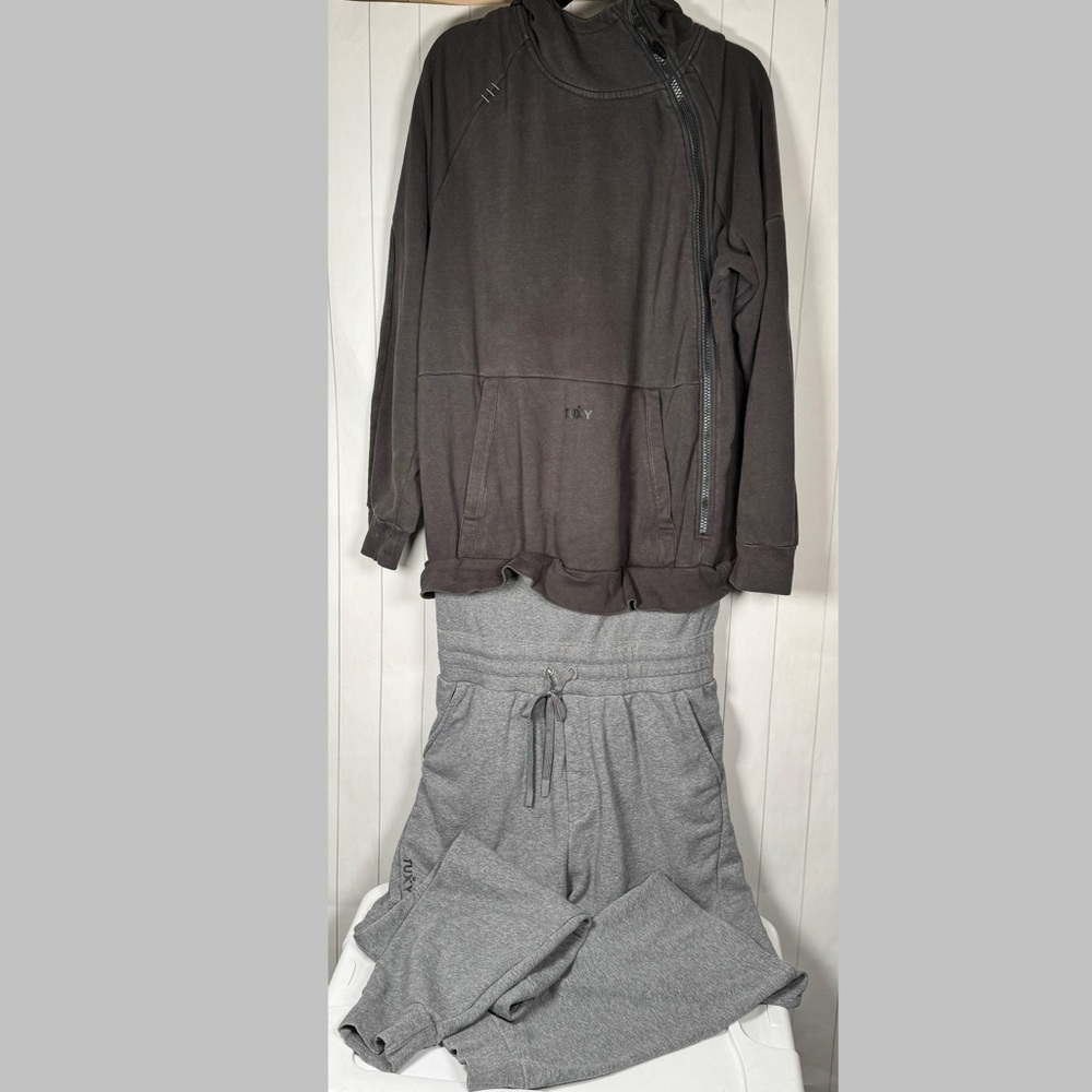 TUXY Athletic Jumpsuit Sweatsuit Workout Training One Piece Hoodie Mens Gray 2XL